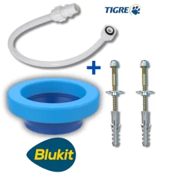 Anel de Vedação com Guia+Kit c/2 Parafusos Castelo Bucha10+Engate 1/2'' Flexível PVC1/2''X50cm Tigre