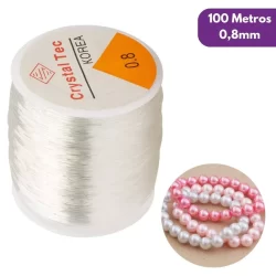 Fio De Silicone Flexível Resistente De 0.8mm 100m Para Pulseira, Colar, Artesanato