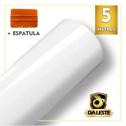 5 Metros Adesivo Branco Brilho + Espátula para Aplicação Móveis Geladeira Fogão Decoração