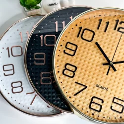 Relógio de Parede Redondo Rose Gold Branco Cinza Preto 20cm 25cm 30cm Multiuso Casa Cozinha Sala