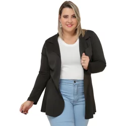 Maxi Blazer Longa Feminina De Neoprene Tamanho Plus Size G1 G2 G3 Moda confortável
