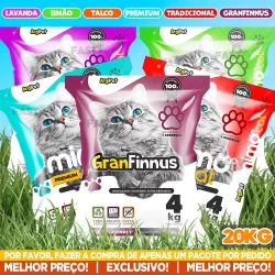 Kit Fardo 5 Pacotes de Areia Granulado Sanitário Perfumado Forma Torrões Absorção Antiodor Mimo Cat Gatos Argipet - 20KG