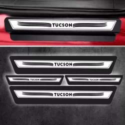 Kit 8 Peças Soleira Adesivo Porta compatível com Tucson - Prata
