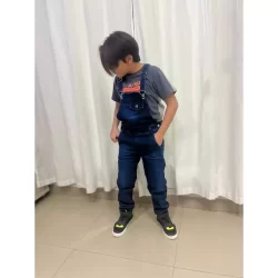 Macacão Calça Masculino Infantil Jeans - Super Cofortável