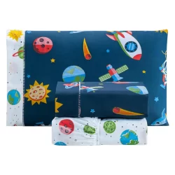 Jogo De Cama Solteiro 180 Fios 03 Peças Astro Planeta