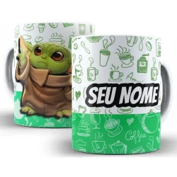 Caneca Star Wars Baby Yoda Disney Personalizada Com Seu Nome - Oferta!