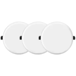 Kit 3 Plafon Embutir Led Elgin Infinity Redondo 15W/27w Sem Bordas Branco Quente LUZ AMARELA