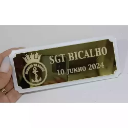 Placa De Identificação Acrílico 15x6cm Personalizada A Laser