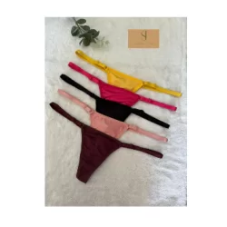 KIT C/5 CALCINHA FIO DENTAL REGULAGEM MICROFIBRA DE POLIÉSTER SENSUAL