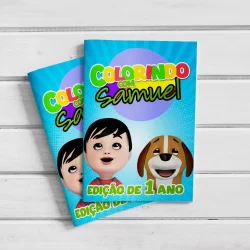 Livro (revista) de Colorir Personalizado Lembrancinha Aniversário Bento e Totó
