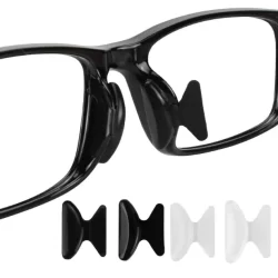 02 Pares Plaqueta Adesiva Silicone Nariz Óculos TRANSPARENTE OU PRETO