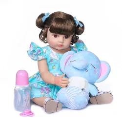 Boneca Bebê Reborn 100% Silicone Menina 48cm Original Elefante