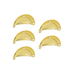5 Unidades Puxadores Concha Colonial Para Cristaleiras Portas Gavetas 64mm
