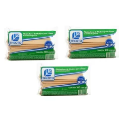 Abaixador De Língua Espátula De Madeira 3/5/10 Pacotes  - Theoto