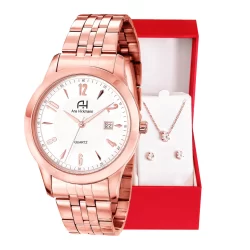 Relógio Champion Ana Hickmann Feminino Rosé A Prova D'Água Original Presente Estilo  Kit Colar e Brincos AH28768Z