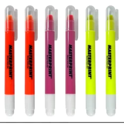 Kit 6 Caneta Marca texto em Gel Masterprint 2 laranja 2 amarela e 2 rosa
