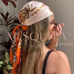 Lenço Cetim Cabeça Pescoço de Seda Super Moda