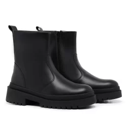 Bota Chelsea Feminina Tratorada Casual Cano Médio Leve Confortável Oferta