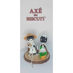 IMAGEM CASAL DE PRETO VELHO EM BISCUIT