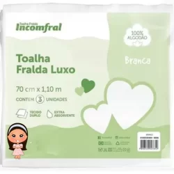 Toalha Luxo 100% Algodão 70cmX1,10m Tecido Duplo, Fralda de Boca, Enxoval, Toalha Fralda de Pano