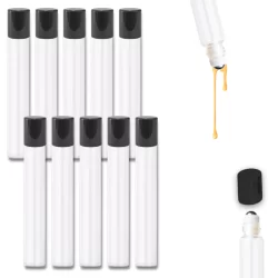 20 Frascos Vidro Cristal Rollon 10ml Tampa Preta Óleo Essencial Anti Uv Nf