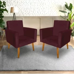 Kit com 2 poltrona reforçada nina para recepção