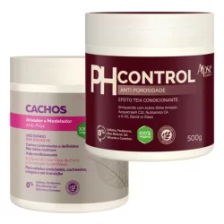 Kit Apse Cachos Anti Porosidade Creme Pentear Ativador De Cachos + Mascara Ph Control 500g