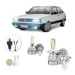 Lâmpadas Ultra Led Volkswagen Gol 20000lm Alto Baixo e Milha + Pingo Led