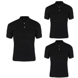 Kit 3 camisa polo masculina basico premium piquet poliester various cores