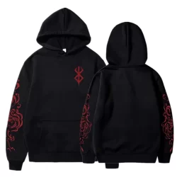 Moletom Canguru Blusa De Frio Berserk Guts Simbolo Sacrificio Anime manga Unissex