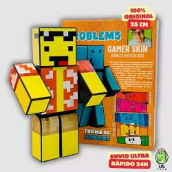 Boneco Articulado Turma Do Problems Mel  25cm Minecraft Youtuber Algazarra