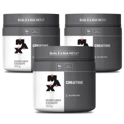 3x Creatina Monohidratada Pura 300g (cada) - 100% Pura - Max Titanium