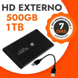 HD EXTERNO 500Gb 1TB p/ notebook, XBOX, computador, ps3