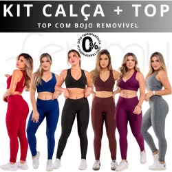 CONJUNTO Kit Calça + Top Bojo Fitness Academia Treino