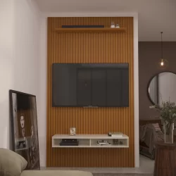 Painel Ripado 3D para TV Até 55 Polegadas Print com Nicho 135cm