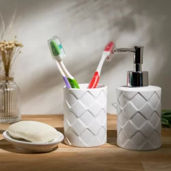 CJ 3PÇ P/ BANHEIRO DE CERAMICA TOULON BRANCO