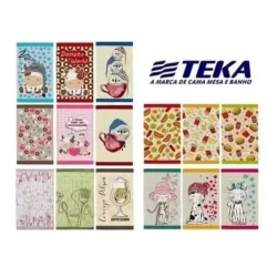 KIT 12 PANOS DE COPA ATOALHADOS TEKA 100% ALGODAO , vem sortidas !