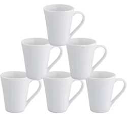 kit Xicara Caneca de Porcelana 300 ML de Porcelana sem pires Branca