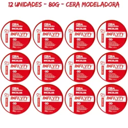 Cera Modeladora Incolor Efeito Brilho 80g  Infinity Looks Hair 12 Un