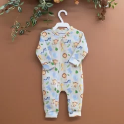 Macacão Bebê Menino Safari Ziper Inverno Roupa de Bebê Menino Frio Macacão de Zíper Masculino Selva