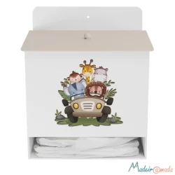 Porta Fraldas safari Kit Higiene Selva Cores Personalizado