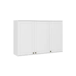 Armário Aéreo Milla 3 Portas Branco MDF 120cm Carraro