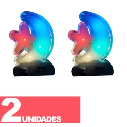 Luz Noturna Led Estrela Lua Colorida Luminária Quarto Tomada Bivolt - Combos kits
