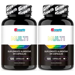 Kit 2x Multivitamínico Growth - 120 Cápsulas Cada - Growth Supplements (Nova Fórmula)