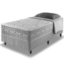 Cama Box + Colchão Solteiro Twin Size Molas Ensacadas Alabama 96x203x61cm