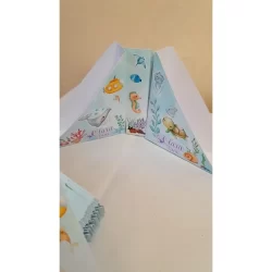 kit porta guardanapo centro de mesa personalizado fundo do mar baby