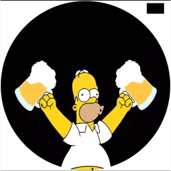 Painel De Festa Redondo Sublimado 150X150CM Tema Homer Simpson