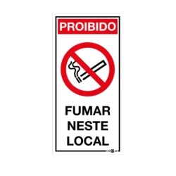Placa Aviso Sinalização Atenção Proibido Fumar 24x12
