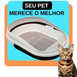 Caixa De Areia Para Gatos Furba Higiênica Furacão Pet Com Peneira