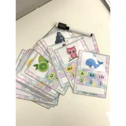 FICHAS PARA ALFABETIZAÇÃO SÍLABAS NUMERADAS - com caneta